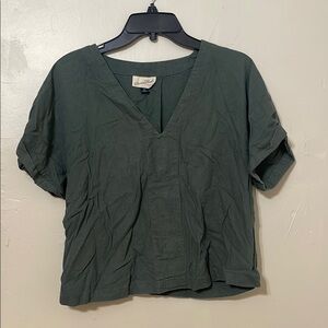 Universal Thread Green Cuffed Sleeve Blouse